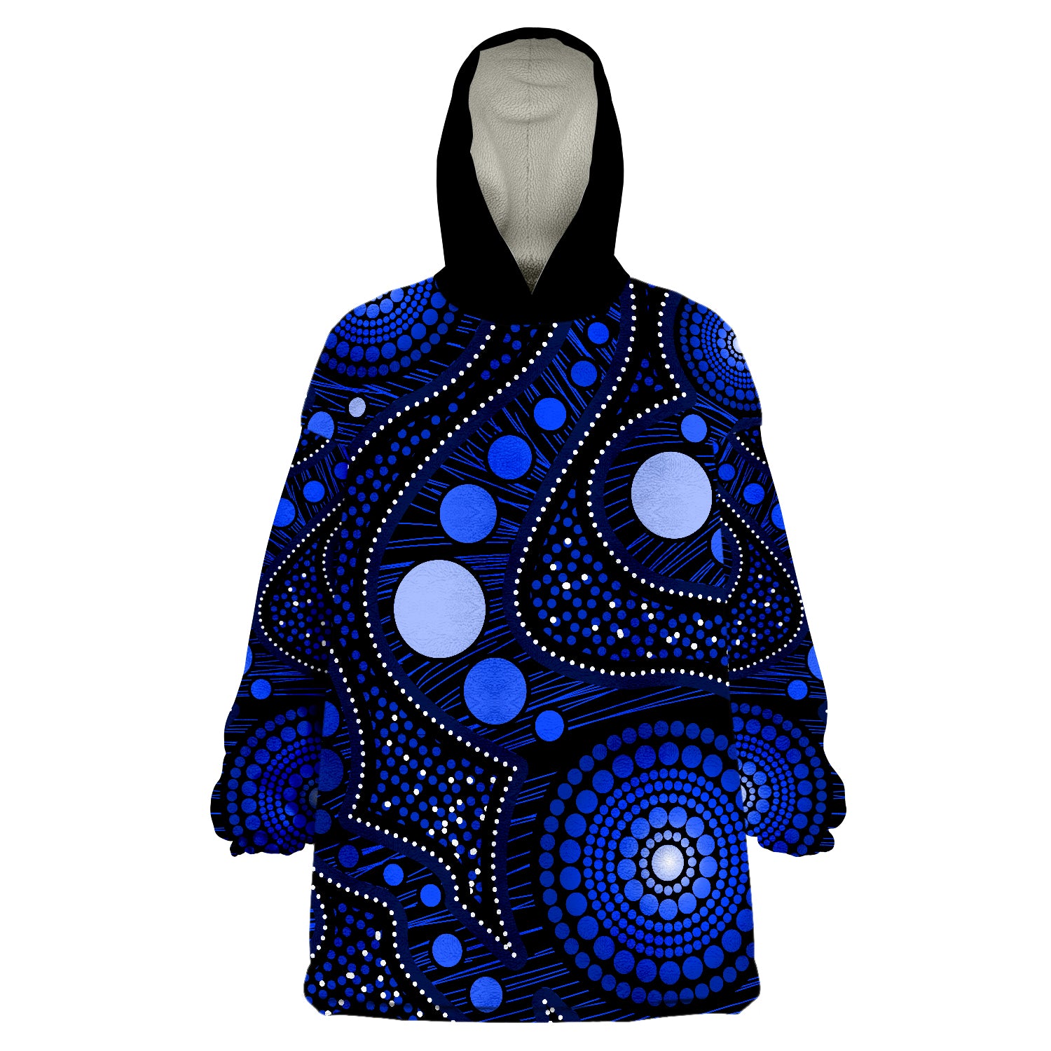 Aboriginal Art Ver.06 Wearable Blanket Hoodie - Vibe Hoodie Shop