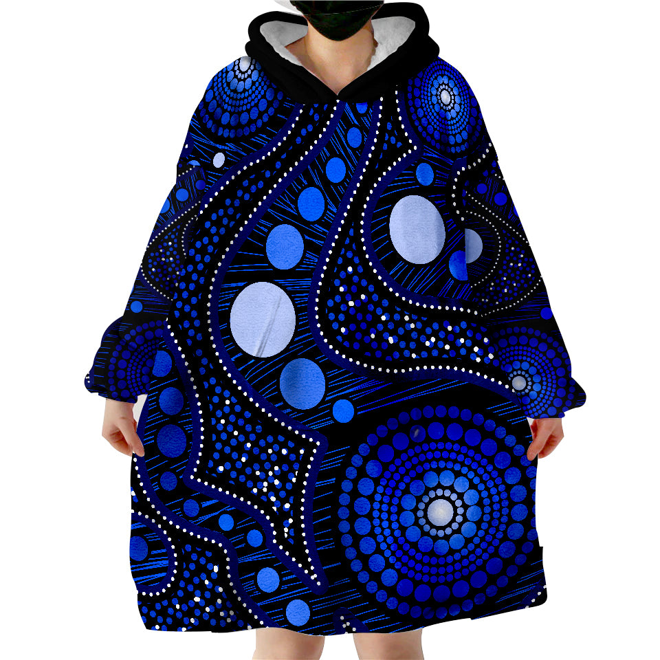 Aboriginal Art Ver.06 Wearable Blanket Hoodie - Vibe Hoodie Shop