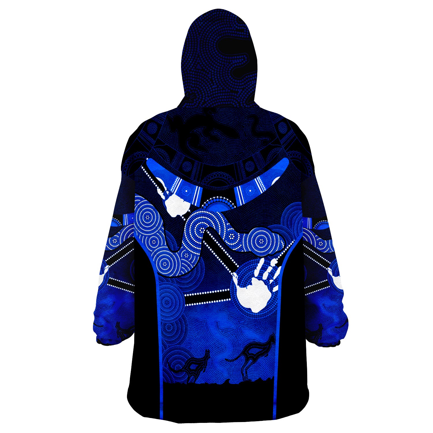 Aboriginal Australian Boomerang and Snake Indigenous Art Ver.03 Wearable Blanket Hoodie - Vibe Hoodie Shop