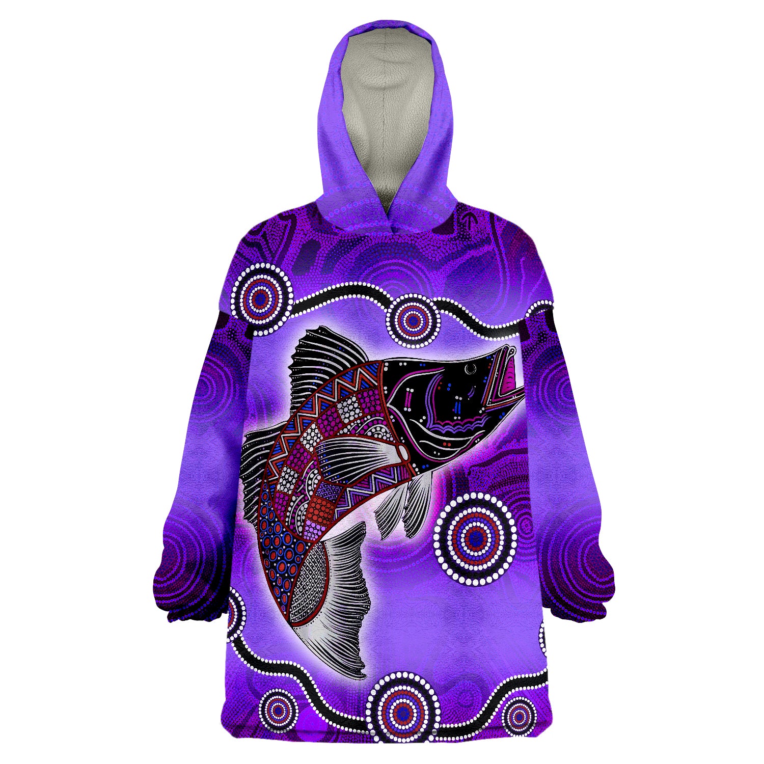 Aboriginal Fishing Ver.01 Wearable Blanket Hoodie - Vibe Hoodie Shop