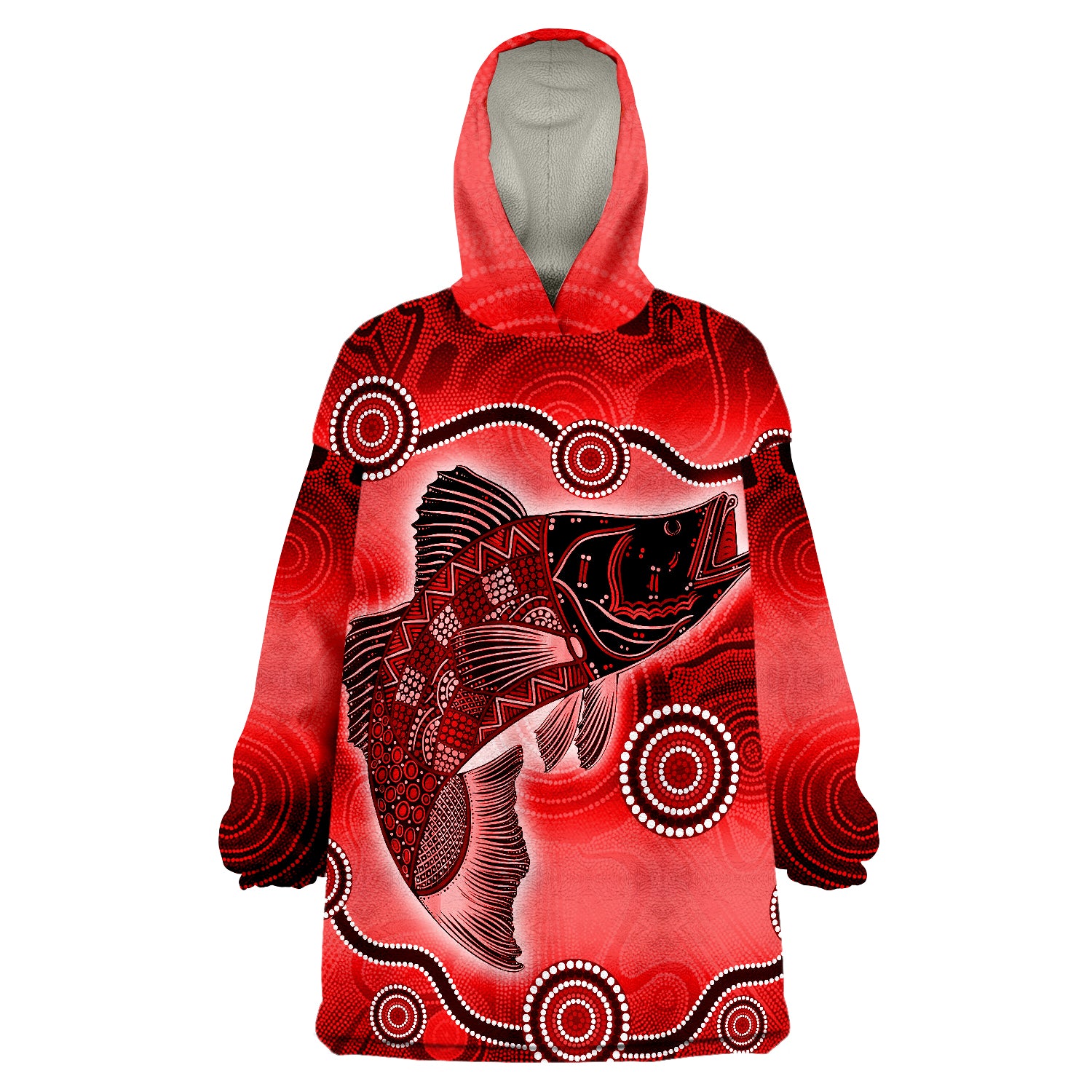 Aboriginal Fishing Ver.02 Wearable Blanket Hoodie - Vibe Hoodie Shop