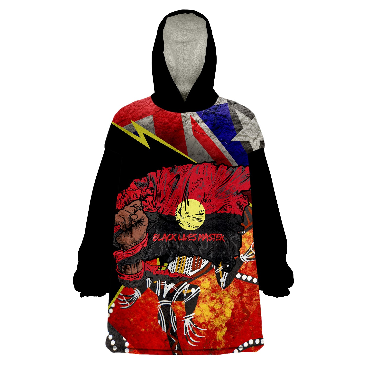 Aboriginal Lives Matter And Black Lives Matter Wearable Blanket Hoodie - Vibe Hoodie Shop