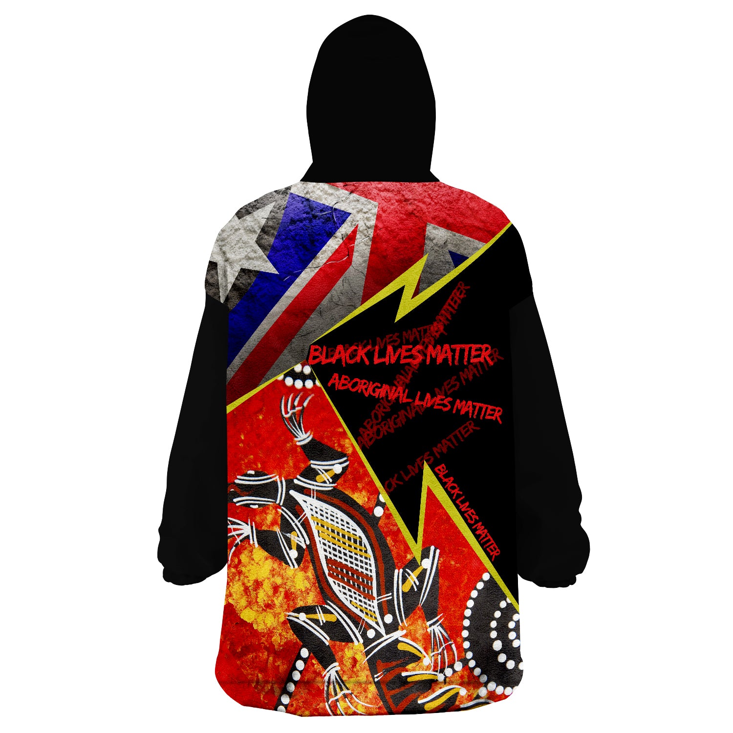 Aboriginal Lives Matter And Black Lives Matter Wearable Blanket Hoodie - Vibe Hoodie Shop