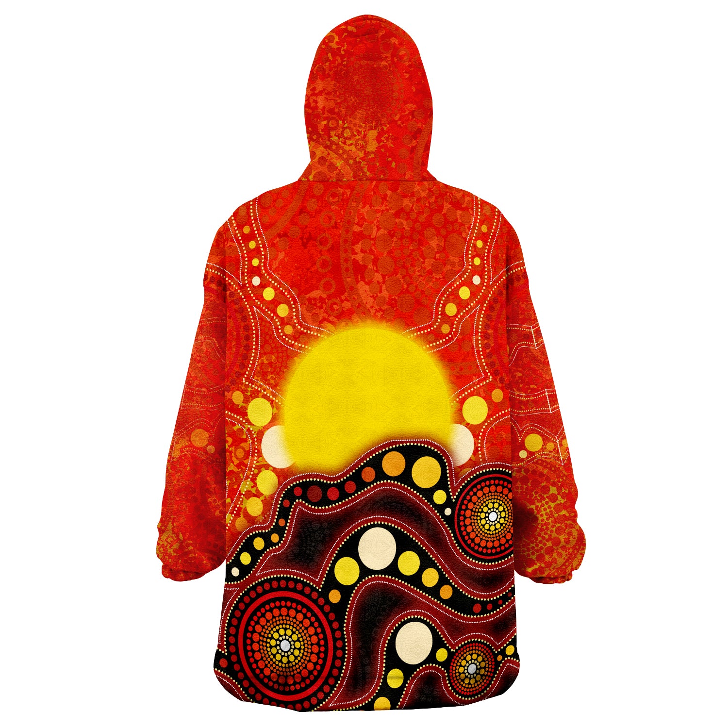 Aboriginal Lives Matter Flag Dot Painting Art Wearable Blanket Hoodie - Vibe Hoodie Shop