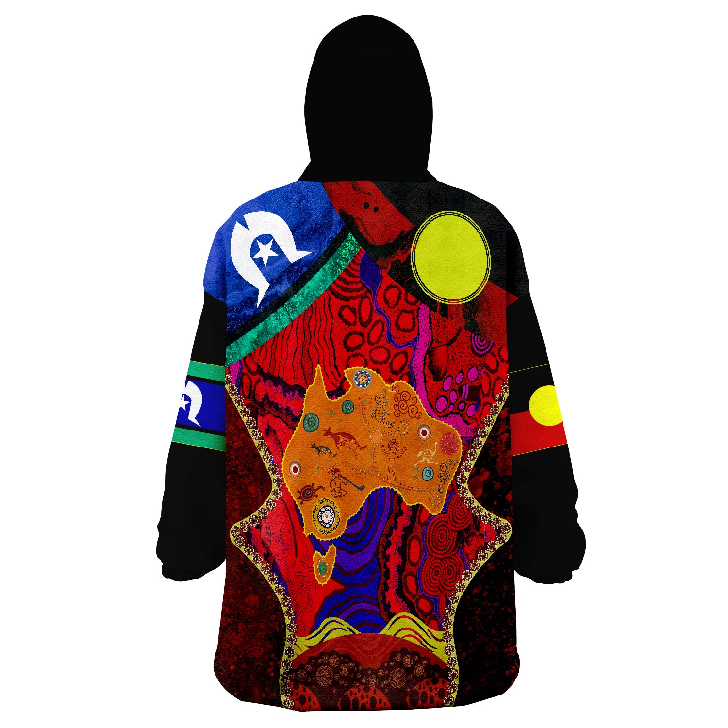 Aboriginal NAIDOC Week Aboriginal Red Pattern Wearable Blanket Hoodie - Vibe Hoodie Shop