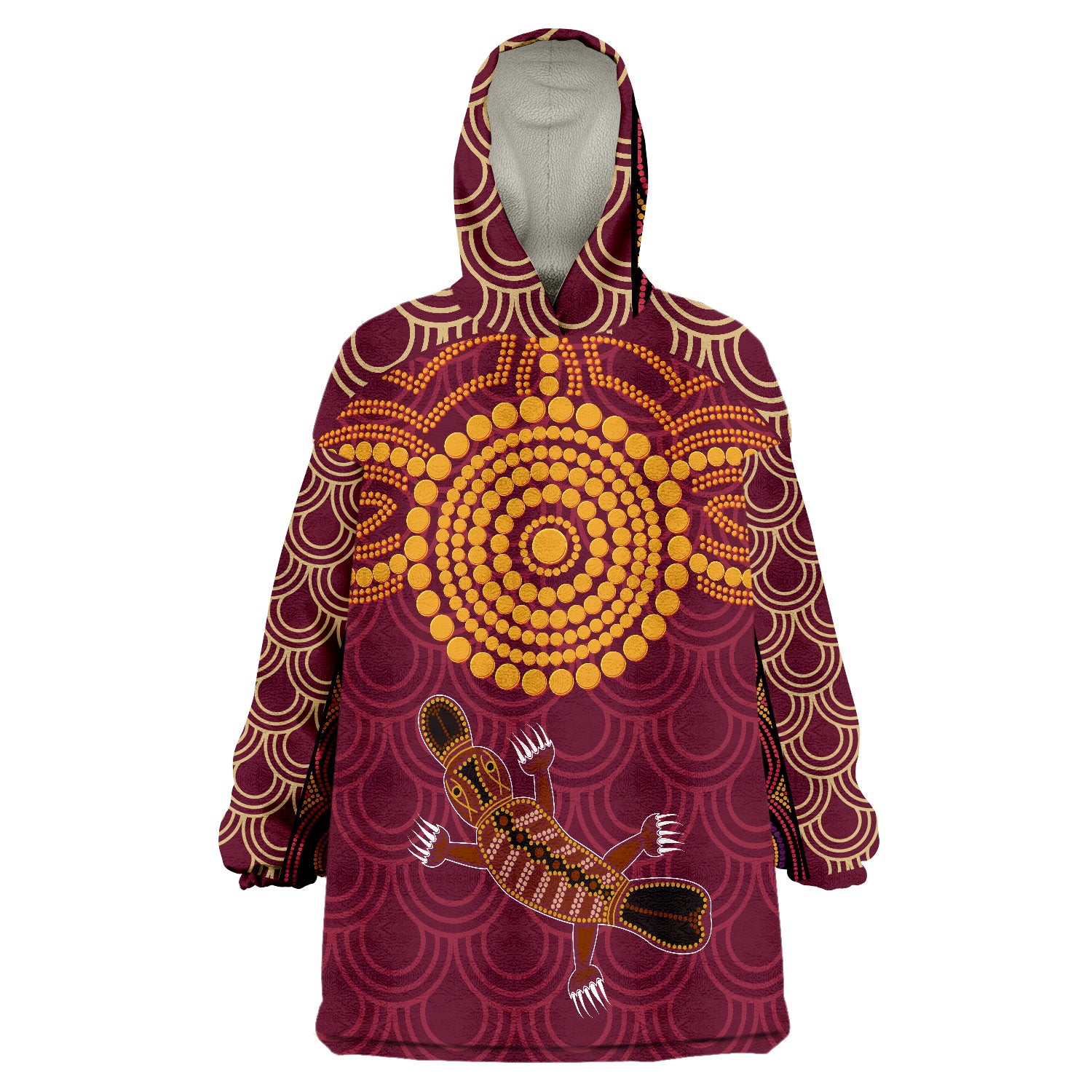 Aboriginal Platypus Wearable Blanket Hoodie - Vibe Hoodie Shop