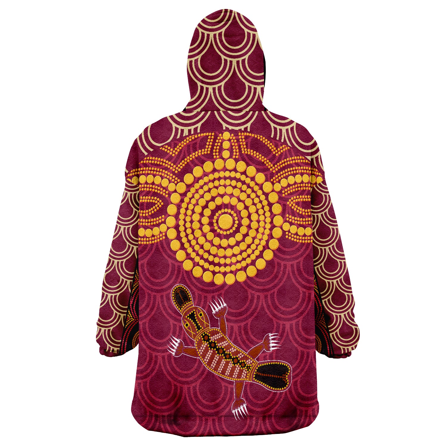 Aboriginal Platypus Wearable Blanket Hoodie - Vibe Hoodie Shop