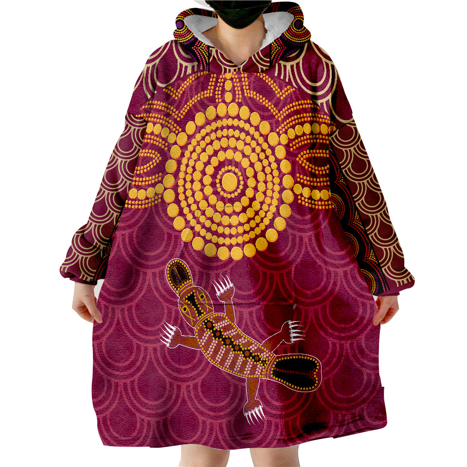 Aboriginal Platypus Wearable Blanket Hoodie - Vibe Hoodie Shop