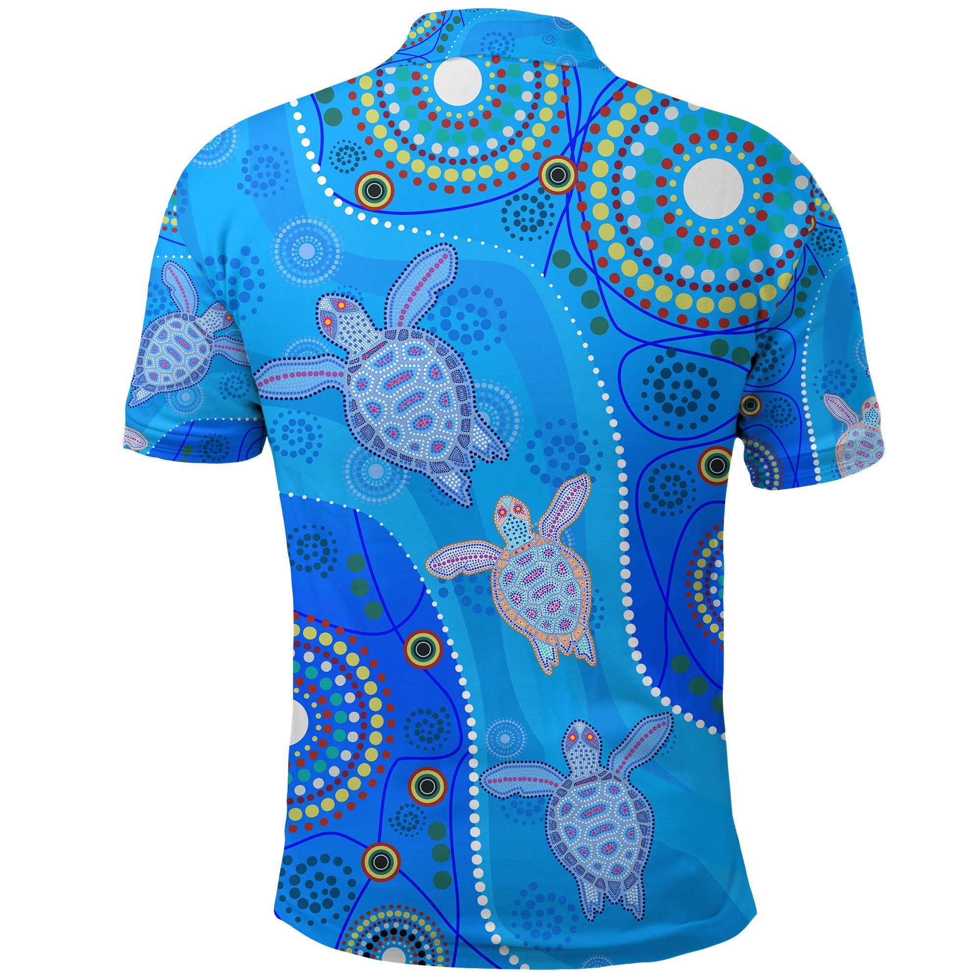 Aboriginal Art Turtle Polo Shirt Indigenous Simple Vibes - Vibe Hoodie Shop