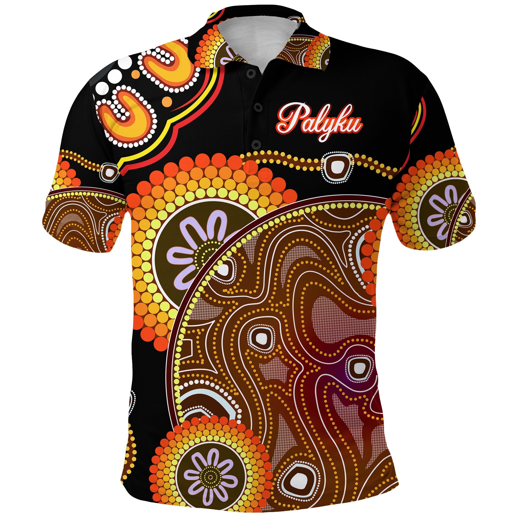 (Palyku) Aboriginal Polo Shirt Sun Rise Indigenous Vibes - Vibe Hoodie Shop