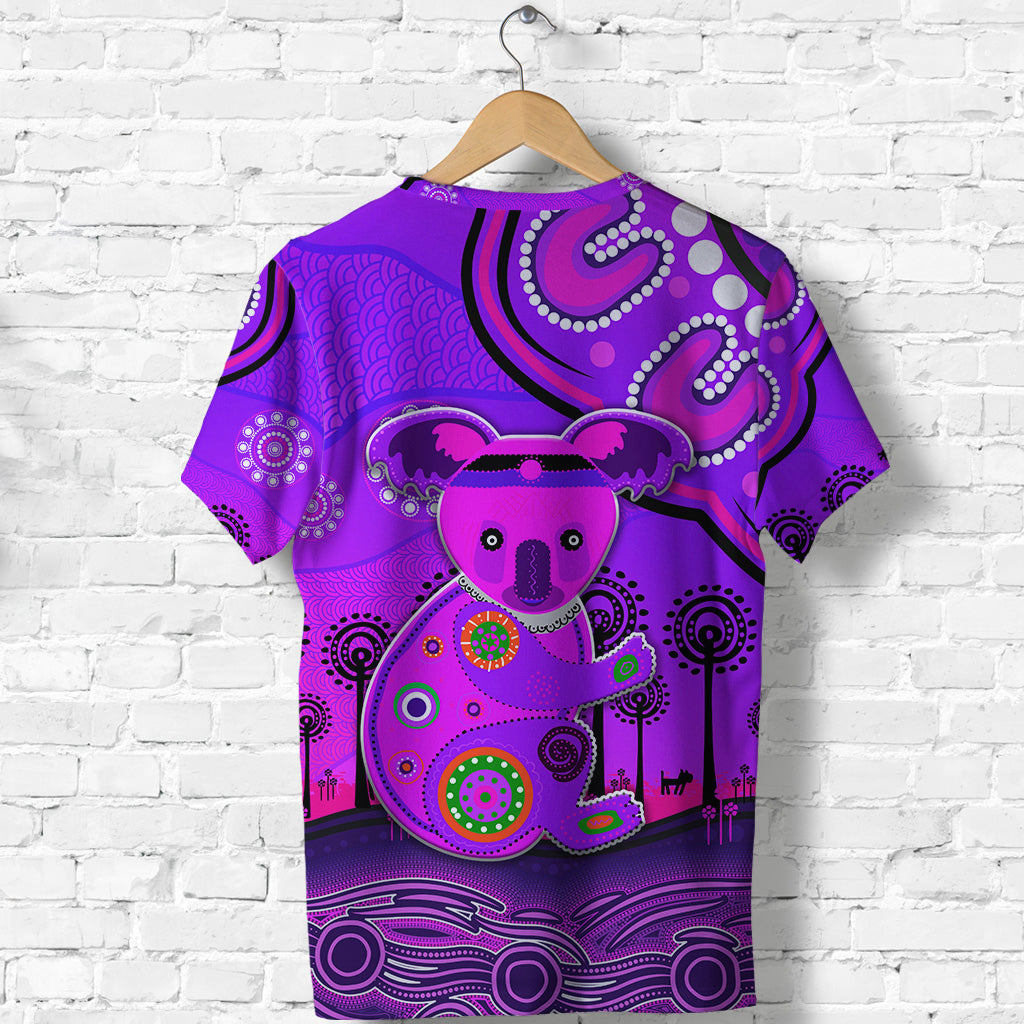 Aboriginal Art Koala T shirt Indigenous Unique Vibes - Purple - Vibe Hoodie Shop