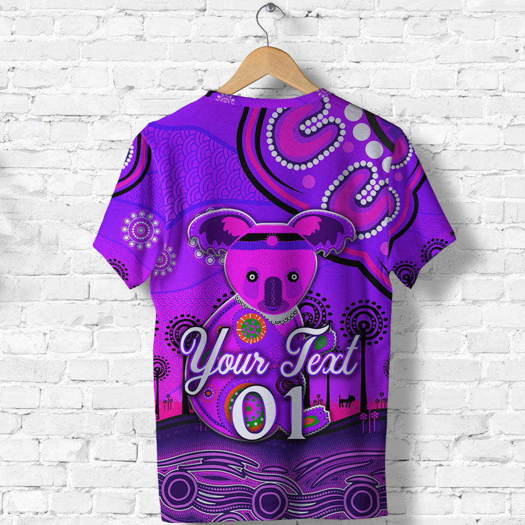 (Custom Personalised) Aboriginal Art Koala T shirt Indigenous Unique Vibes - Purple - Vibe Hoodie Shop