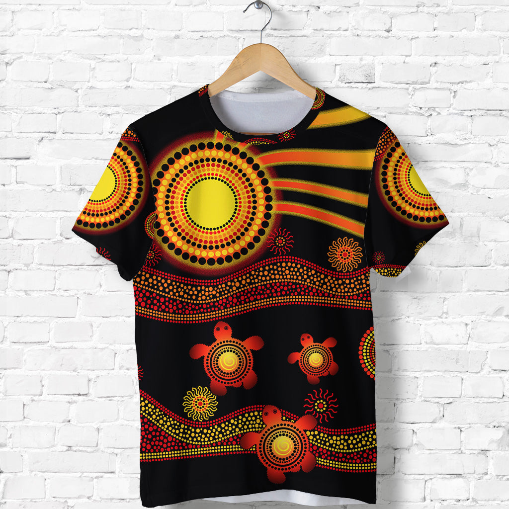 (Custom Personalised) Aboriginal Indigenous Flag Vibes T shirt Turtle - Vibe Hoodie Shop