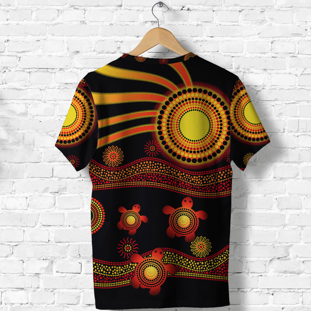 Aboriginal Indigenous Flag Vibes T shirt Turtle - Vibe Hoodie Shop