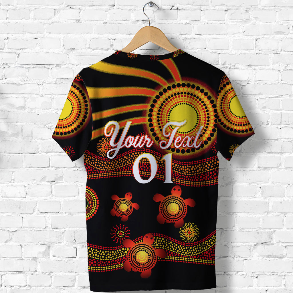 (Custom Personalised) Aboriginal Indigenous Flag Vibes T shirt Turtle - Vibe Hoodie Shop
