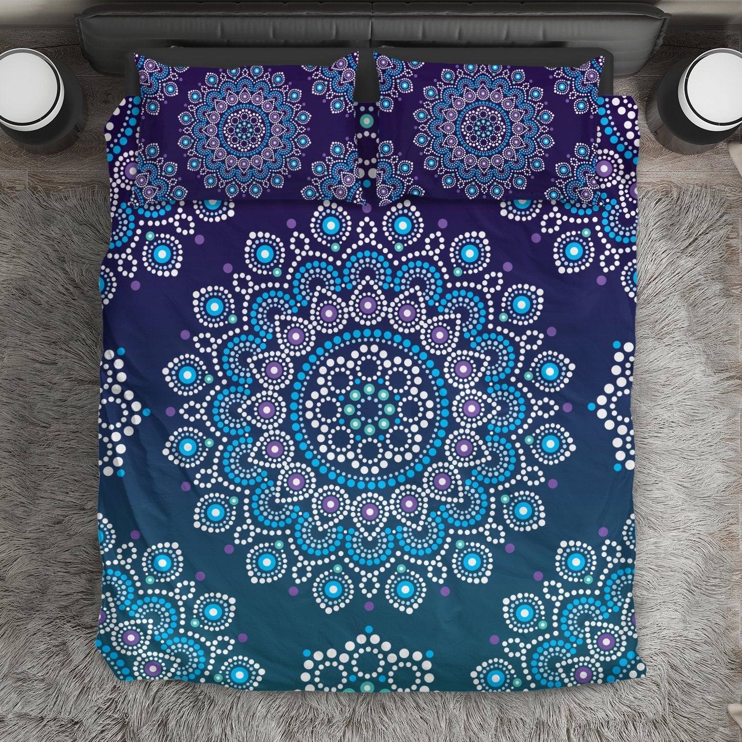 Aboriginal Bedding Sets, Mandala Art Circle Dot Painting Ver01 - Vibe Hoodie Shop