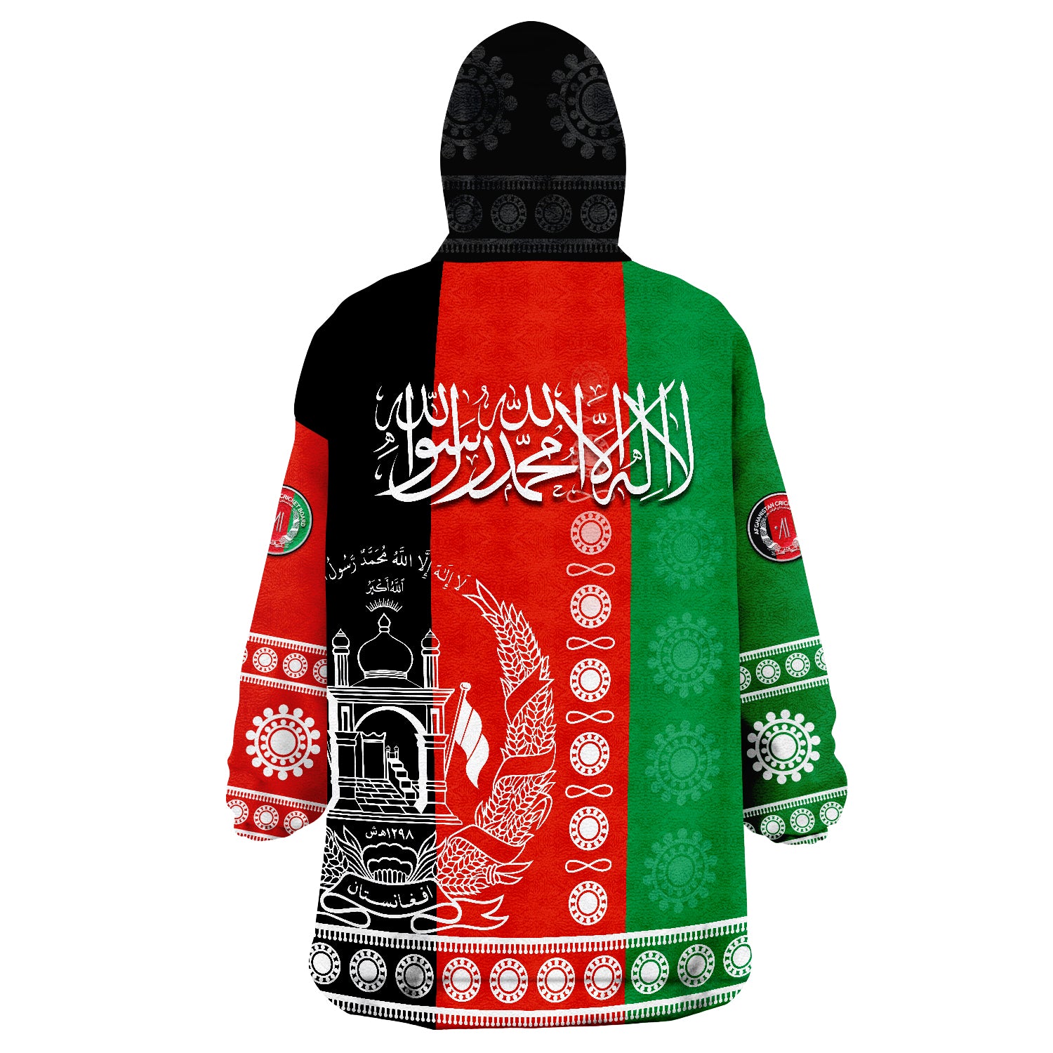 Afghanistan Men's Cricket Team Afghan Traditional Pattern Wearable Blanket Hoodie - Vibe Hoodie Shop