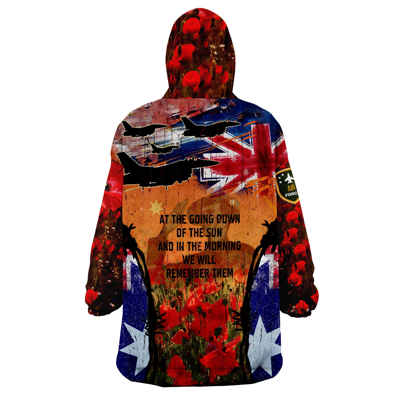 Air Force ANZAC Day Royal Australian Air Force Memorial Wearable Blanket Hoodie - Vibe Hoodie Shop