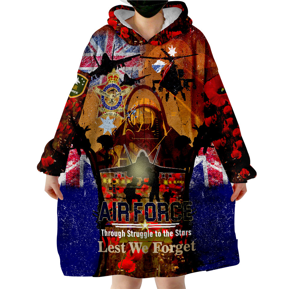 Air Force ANZAC Day Royal Australian Air Force Memorial Wearable Blanket Hoodie - Vibe Hoodie Shop