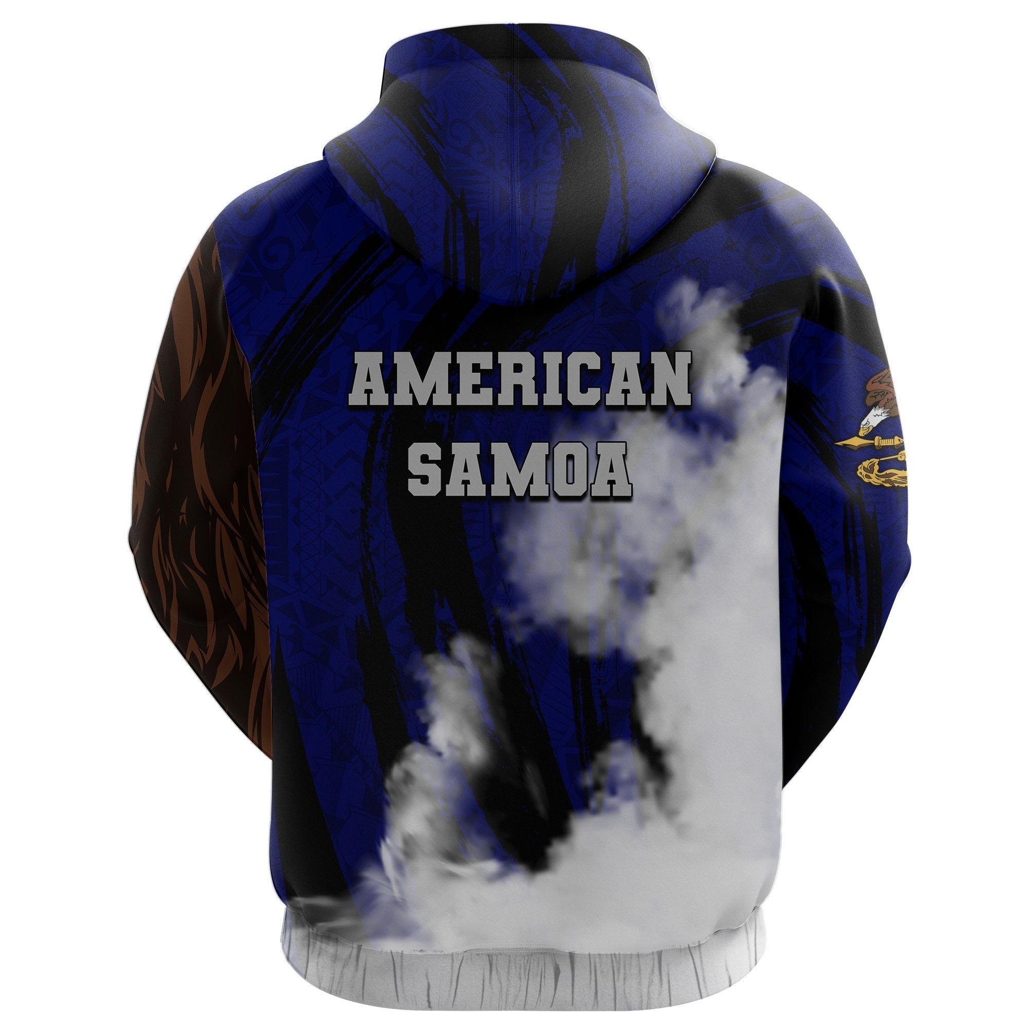 American Samoa Zip Hoodie Bald Eagle Powerful - Vibe Hoodie Shop