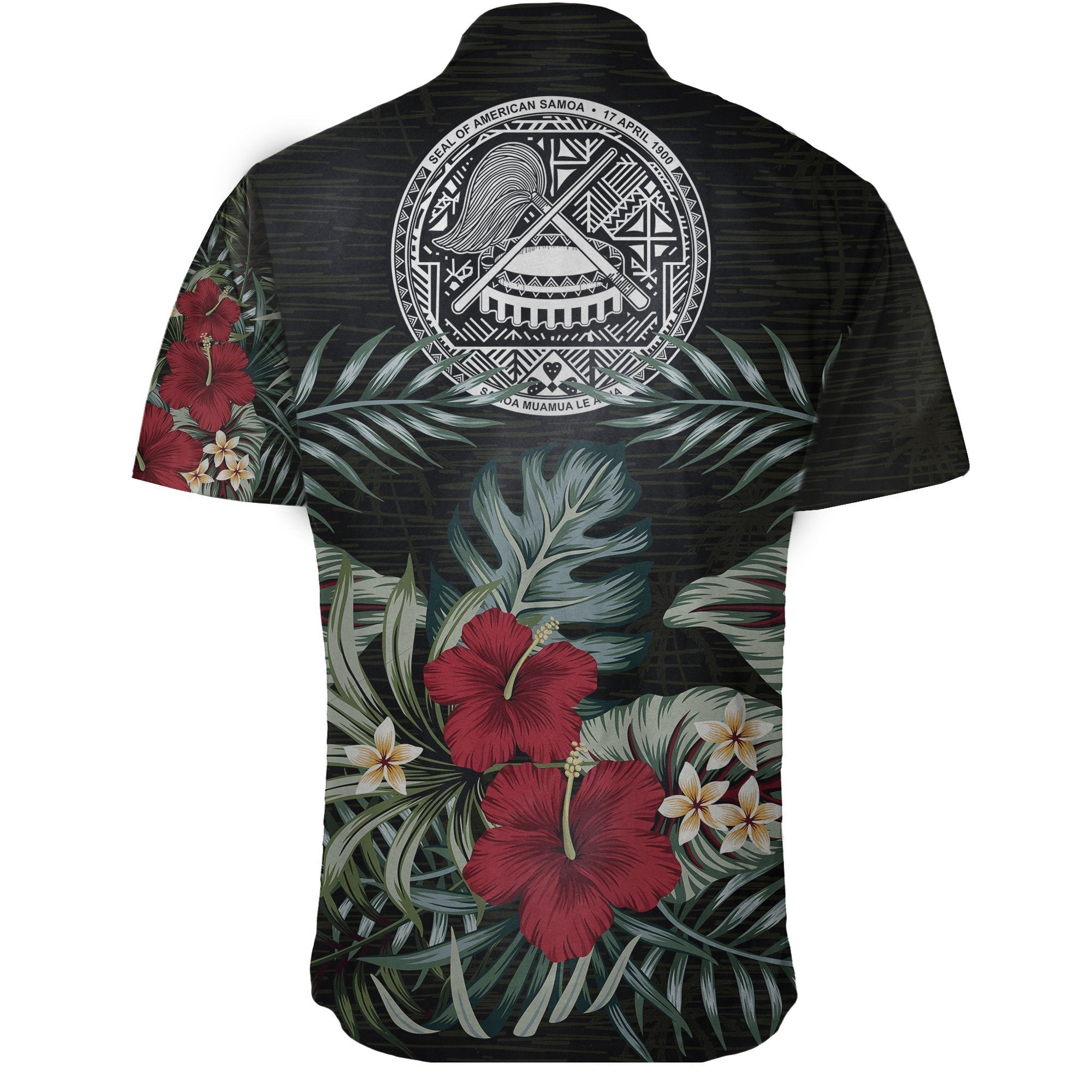 American Samoa Hibiscus Short Sleeve Shirt - Vibe Hoodie Shop