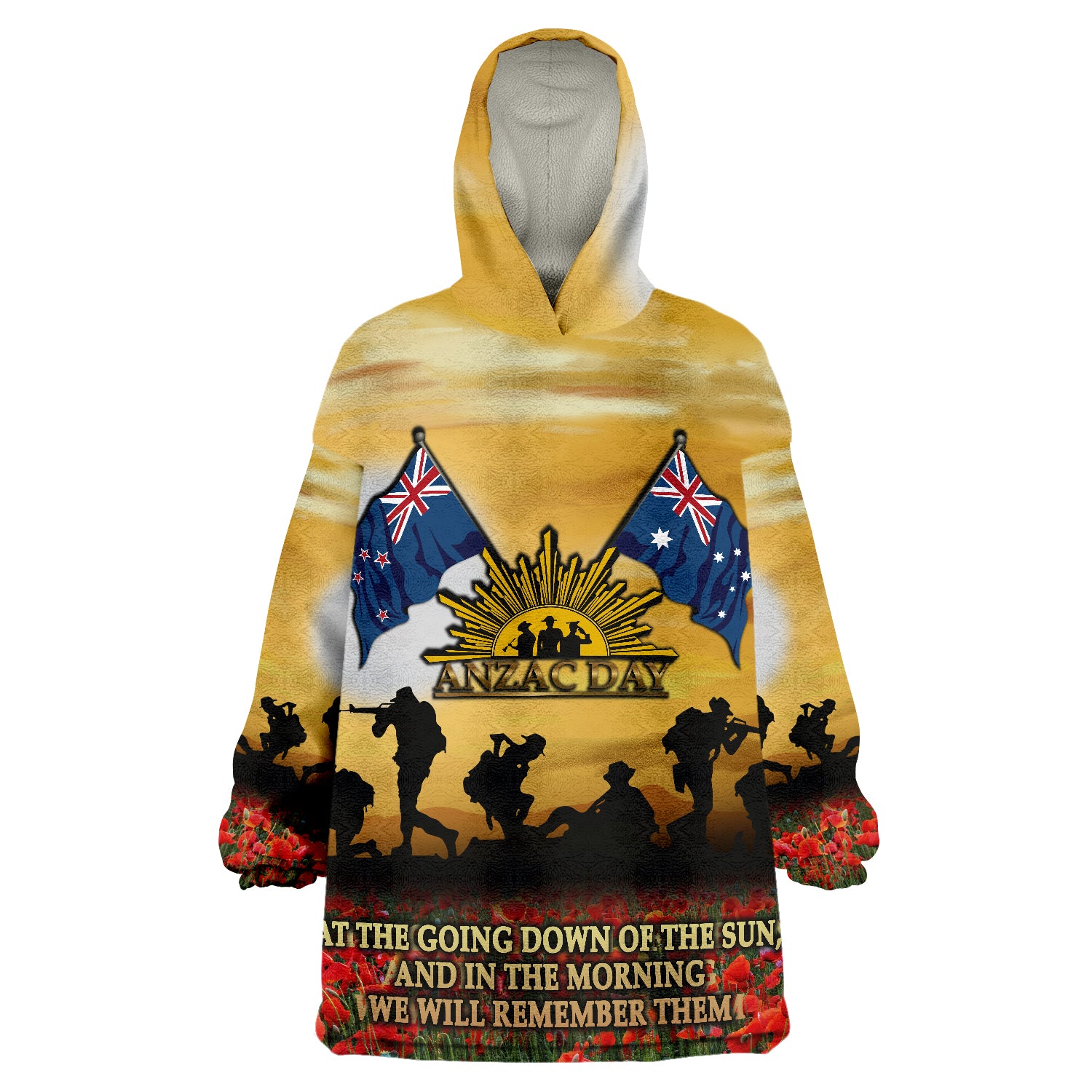 ANZAC Australian and New Zealand Army Corps Wearable Blanket Hoodie - Vibe Hoodie Shop