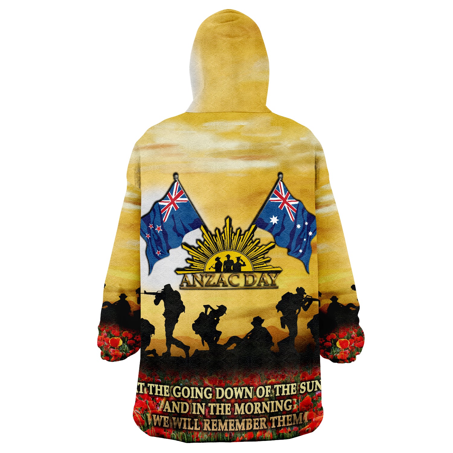 ANZAC Australian and New Zealand Army Corps Wearable Blanket Hoodie - Vibe Hoodie Shop