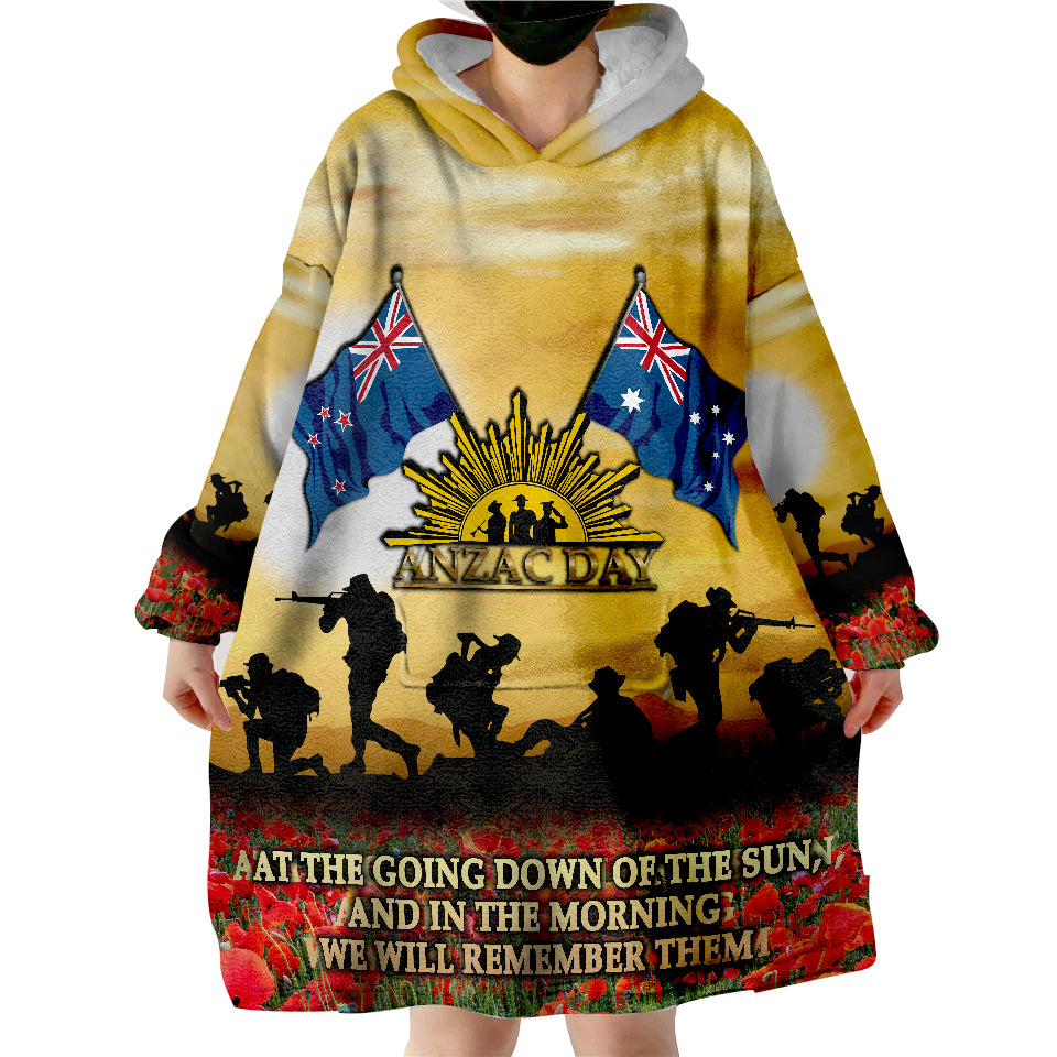 ANZAC Australian and New Zealand Army Corps Wearable Blanket Hoodie - Vibe Hoodie Shop