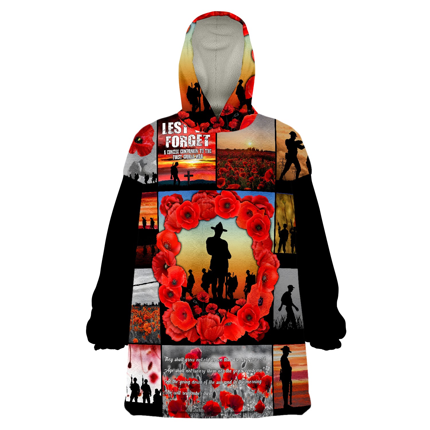 ANZAC Day Lest We Forget Banner Wearable Blanket Hoodie - Vibe Hoodie Shop