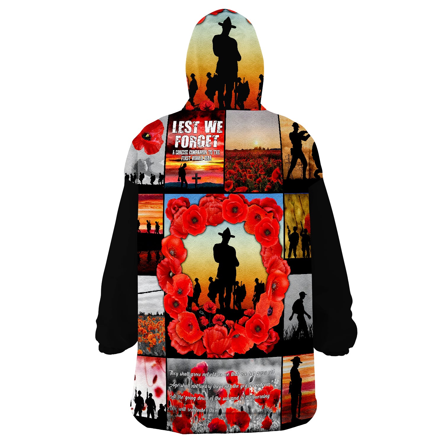 ANZAC Day Lest We Forget Banner Wearable Blanket Hoodie - Vibe Hoodie Shop