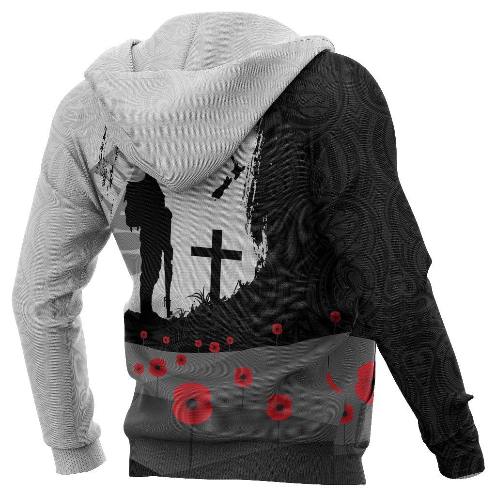 ANZAC Day Zip Hoodie, New Zealand Australia Lest We Forget Zipper Hoodie - Vibe Hoodie Shop