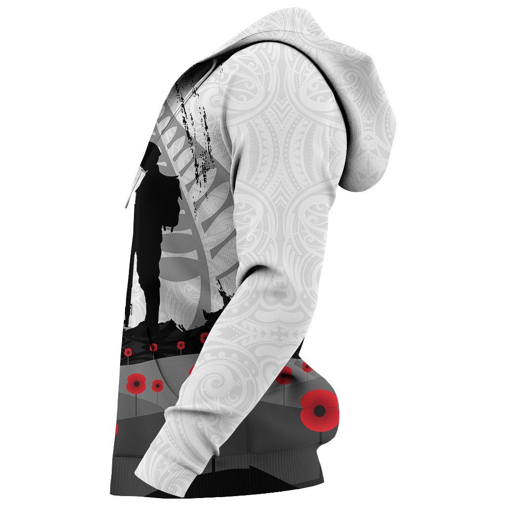 ANZAC Day Zip Hoodie, New Zealand Australia Lest We Forget Zipper Hoodie - Vibe Hoodie Shop