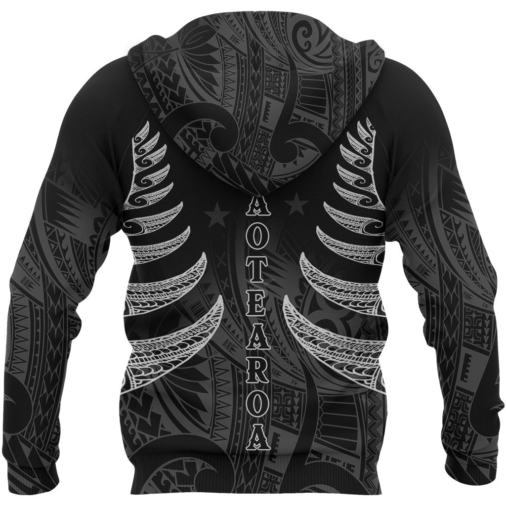 Maori Silver Fern Tattoo New Zealand Hoodie - Vibe Hoodie Shop