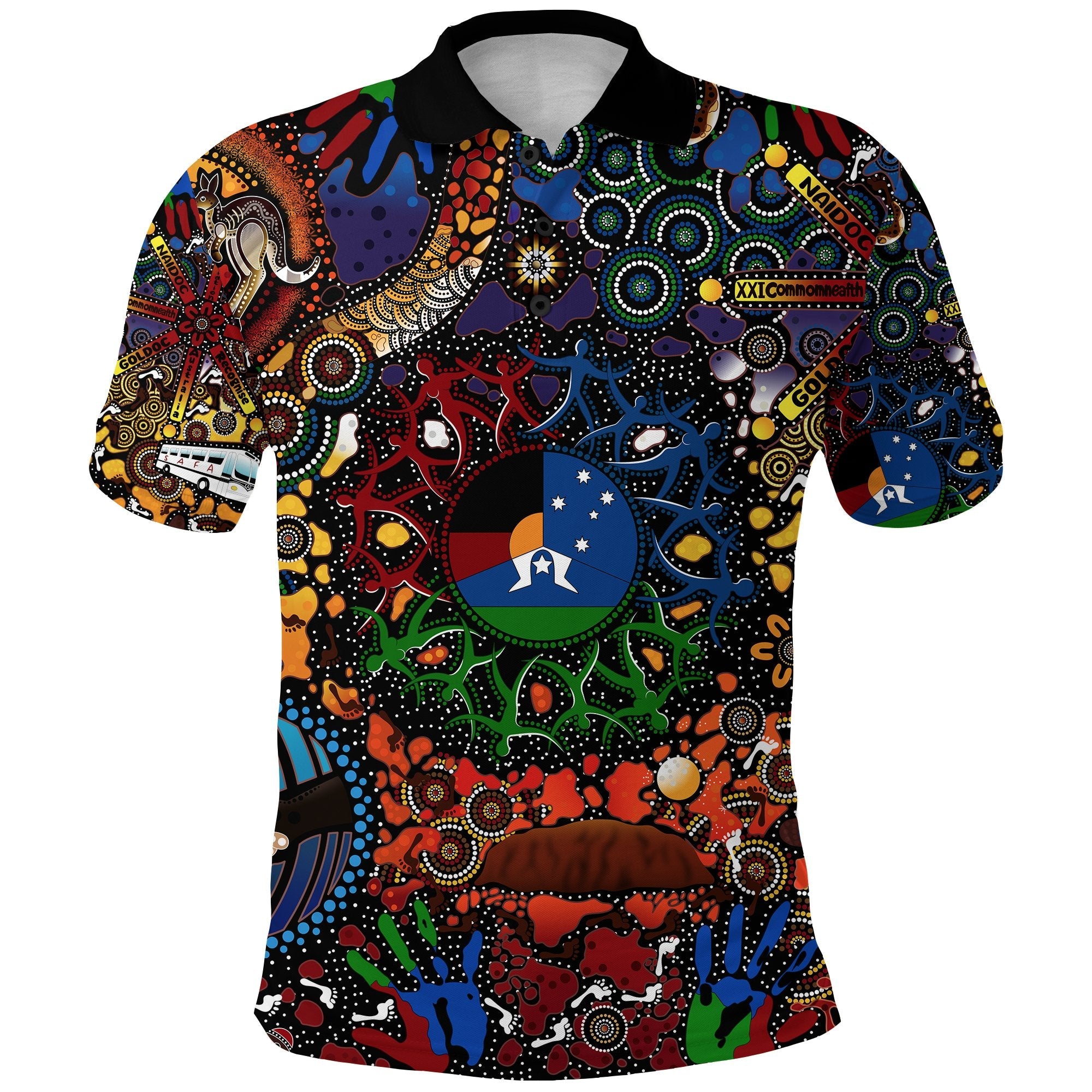 (Custom Personalised) Australia NAIDOC Week 2021 Polo Shirt Indigenous Be Proud, Custom Text And Number - Vibe Hoodie Shop