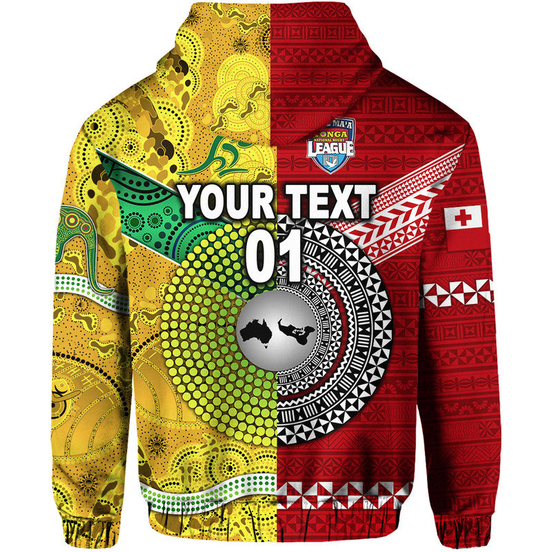 (Custom Personalised) Mate Ma'a Tonga Ngatu And Australia Wallabies Aboriginal Zip Up And Pullover Hoodie Rugby Together LT8 - Vibe Hoodie Shop