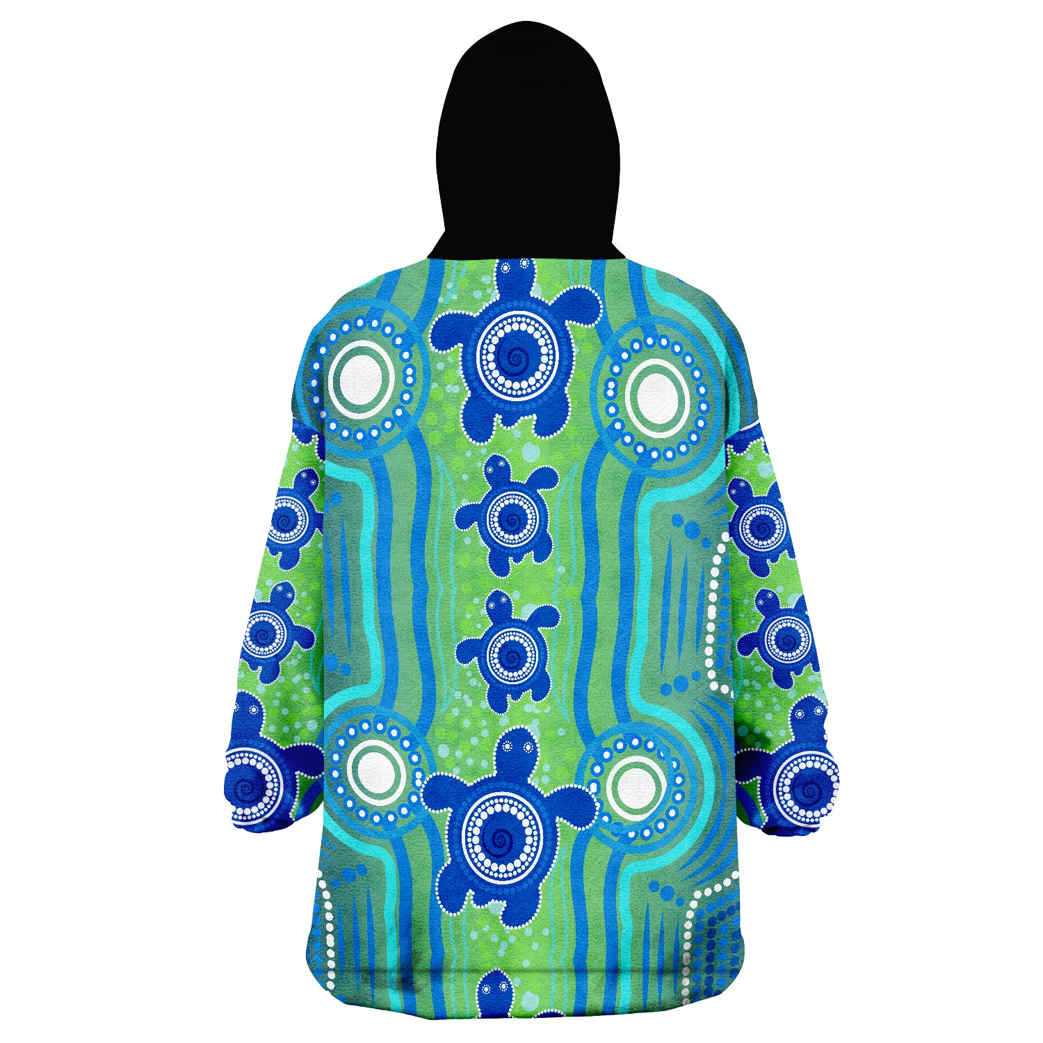 Aussie Aboriginal Sea Turtle Ver.01 Wearable Blanket Hoodie - Vibe Hoodie Shop