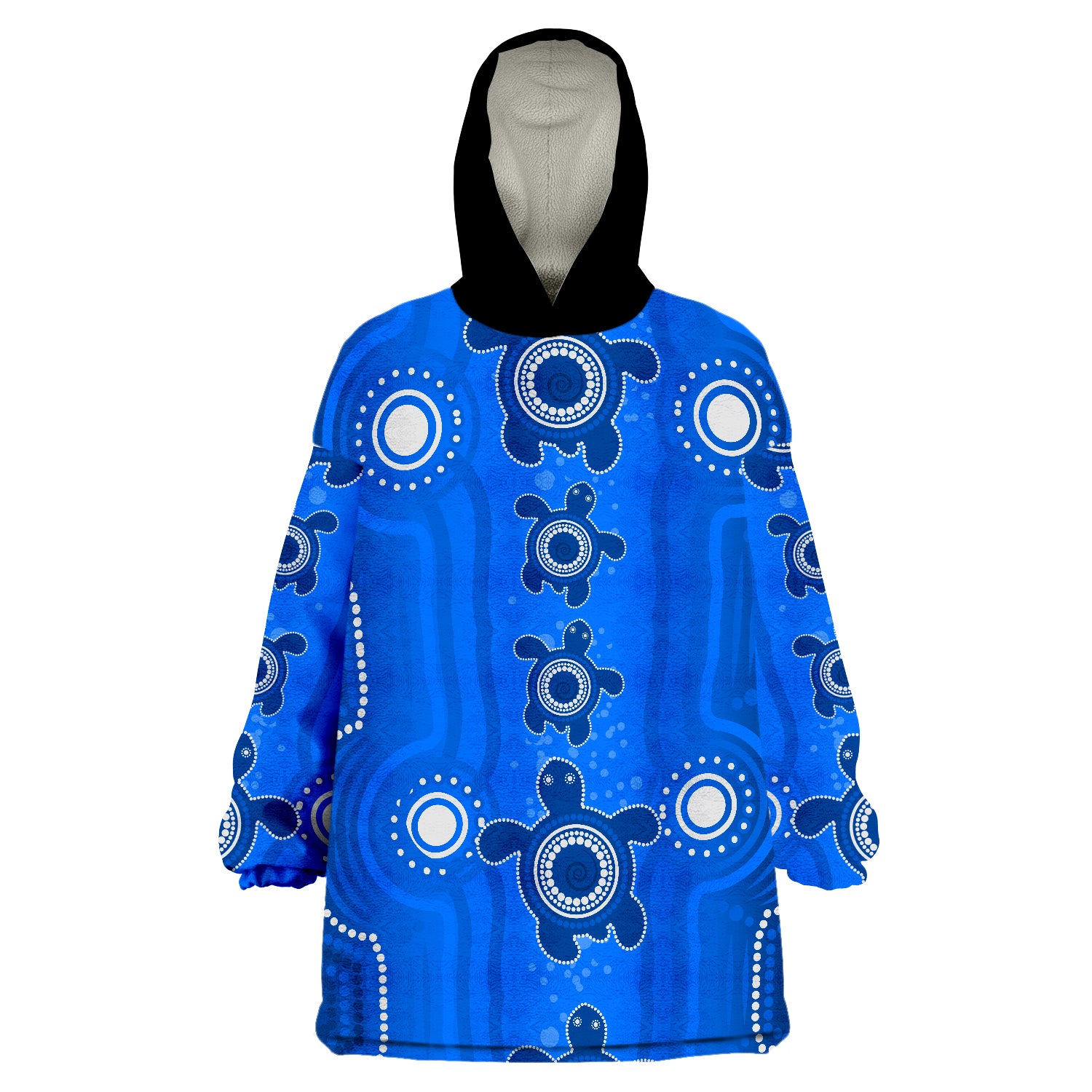 Aussie Aboriginal Sea Turtle Ver.03 Wearable Blanket Hoodie - Vibe Hoodie Shop