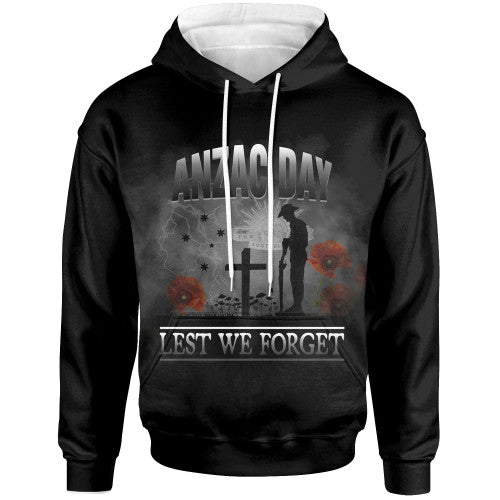 Australia Anzac Hoodie - Lest We Forget 2D Style (White) - Vibe Hoodie Shop