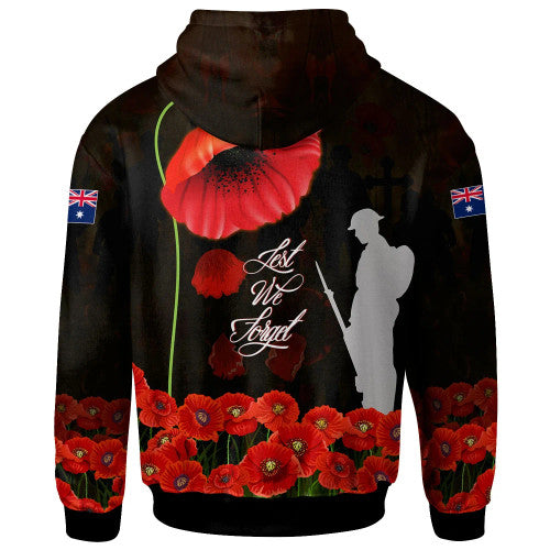 Australia Anzac Hoodie - Remembrance Poppy Flowers - Vibe Hoodie Shop