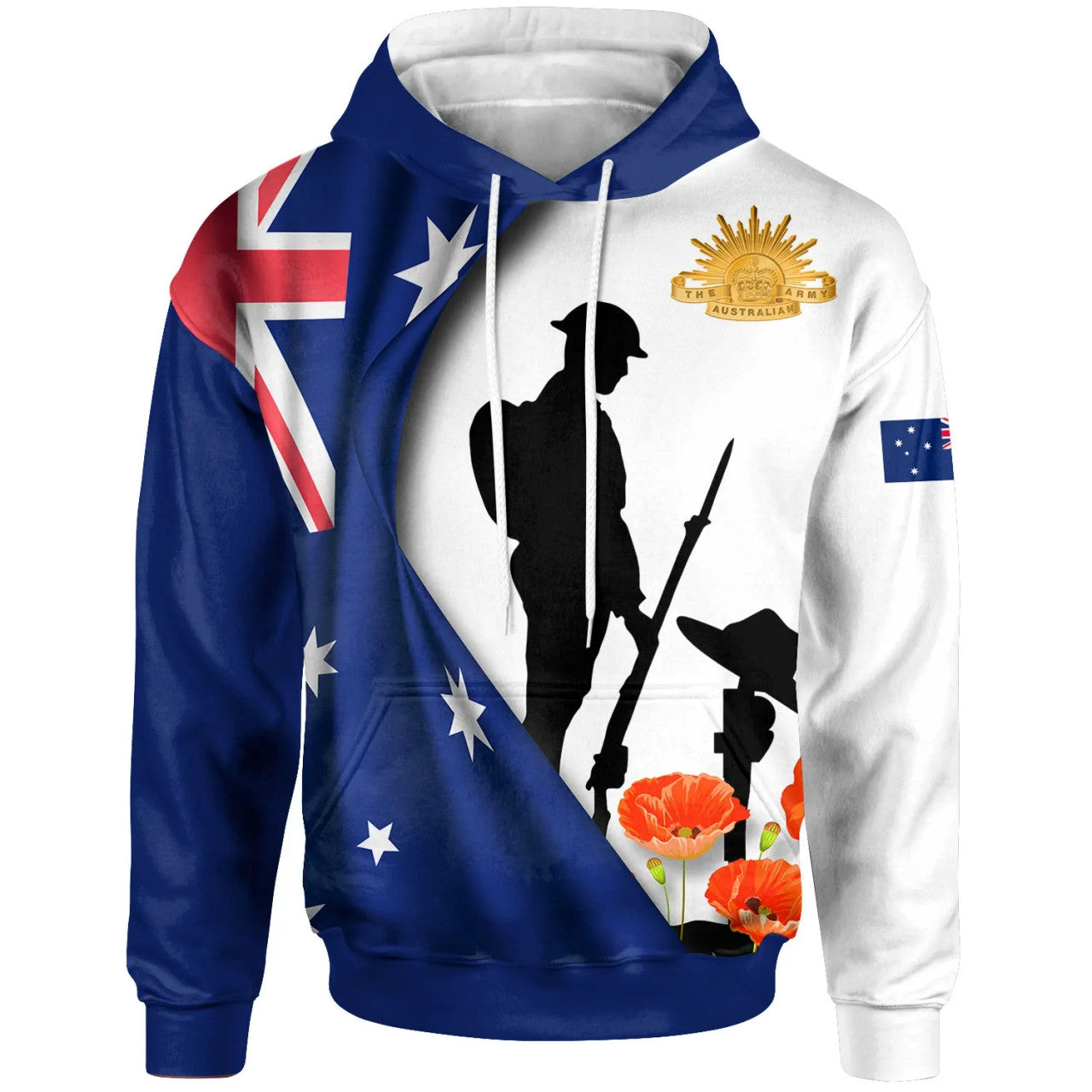 Australia Anzac Hoodie - We Will Remember Them (White) Ver2 - Vibe Hoodie Shop