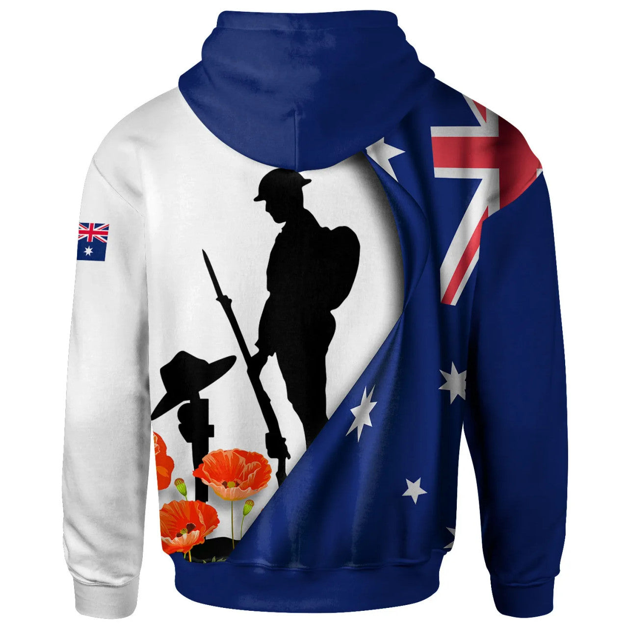 Australia Anzac Hoodie - We Will Remember Them (White) Ver2 - Vibe Hoodie Shop