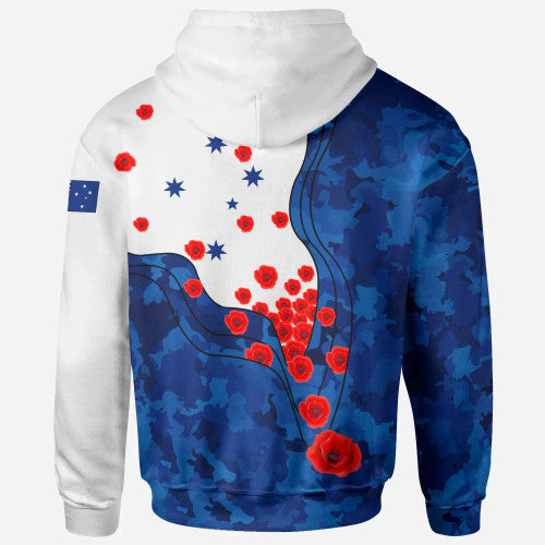 Australia Anzac Lest We Forget Hoodie - Australian Flag Color - Vibe Hoodie Shop