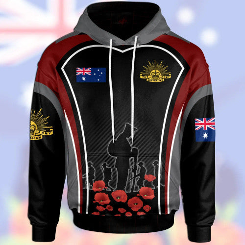 Australia Anzac Poppy Hoodie - Lest We Forget Poppy Flower Symbol - Vibe Hoodie Shop