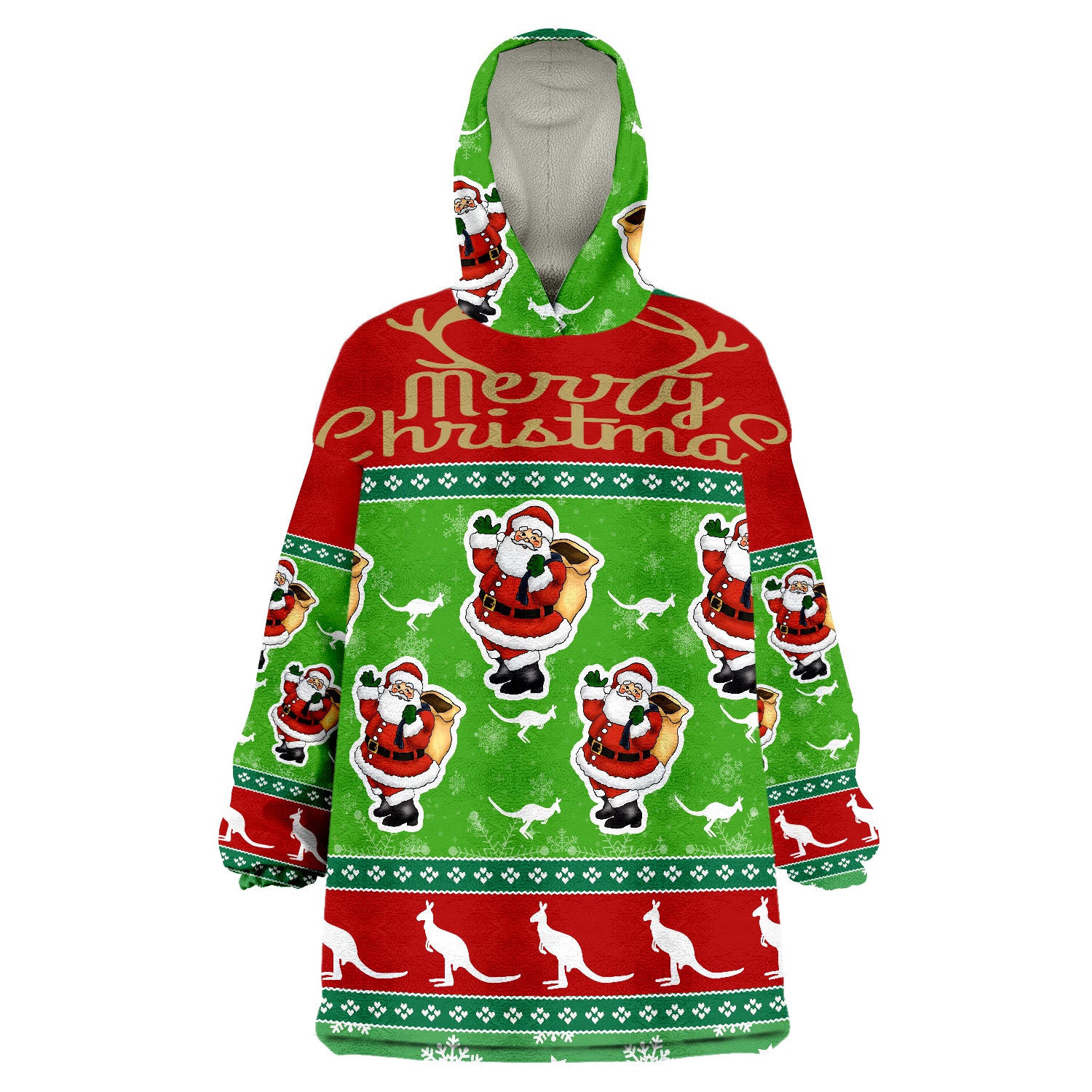 Australia Christmas - Santa Claus Shirt Merry Christmas Wearable Blanket Hoodie - Vibe Hoodie Shop