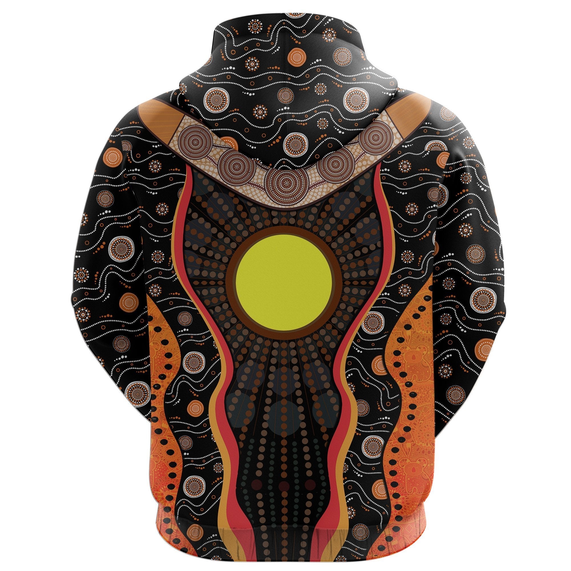 Aboriginal Zip Up Hoodie, Koala Boomerang Patterns Sun Dot Painting - Vibe Hoodie Shop