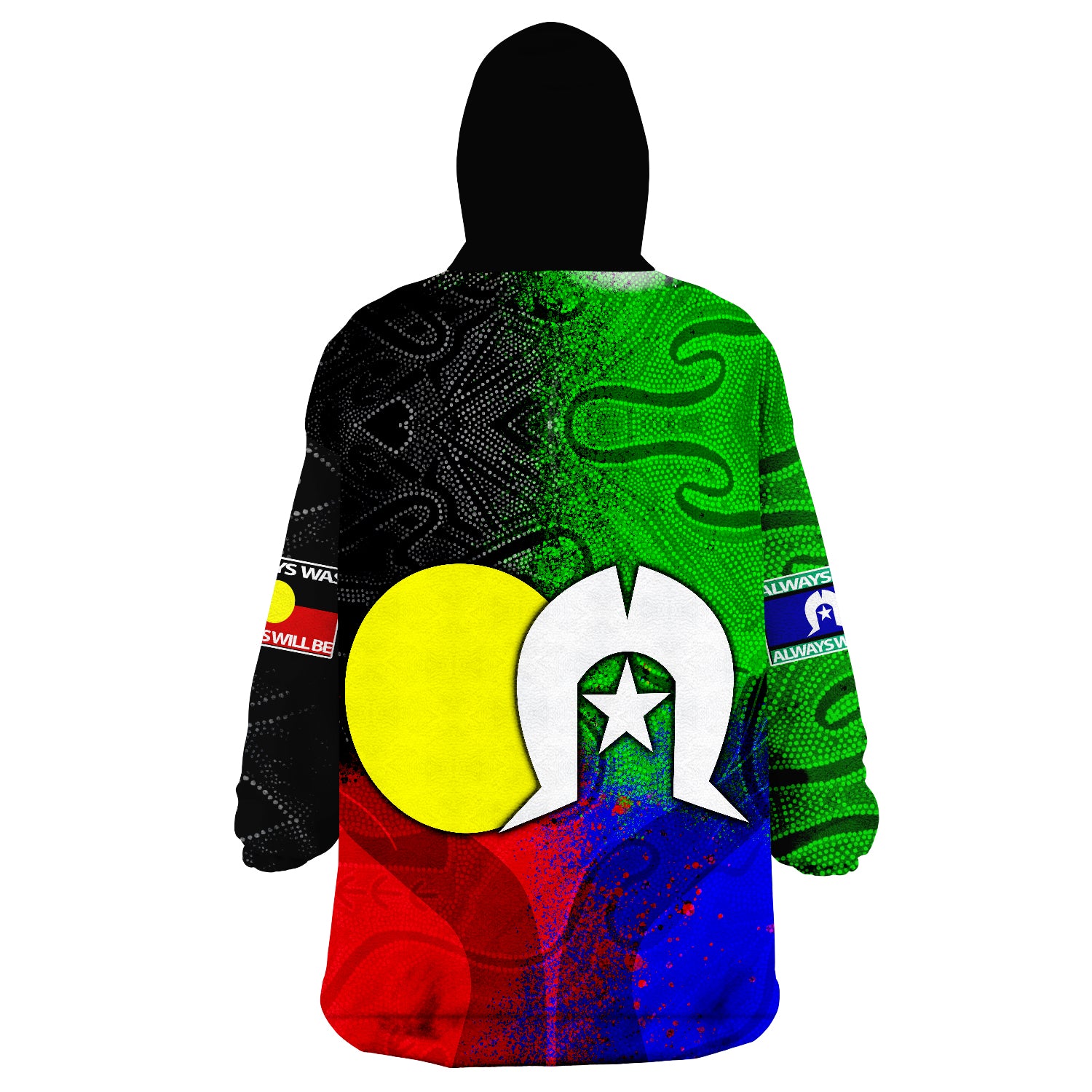 Australia NAIDOC Week Indigenous Flag Style Wearable Blanket Hoodie - Vibe Hoodie Shop