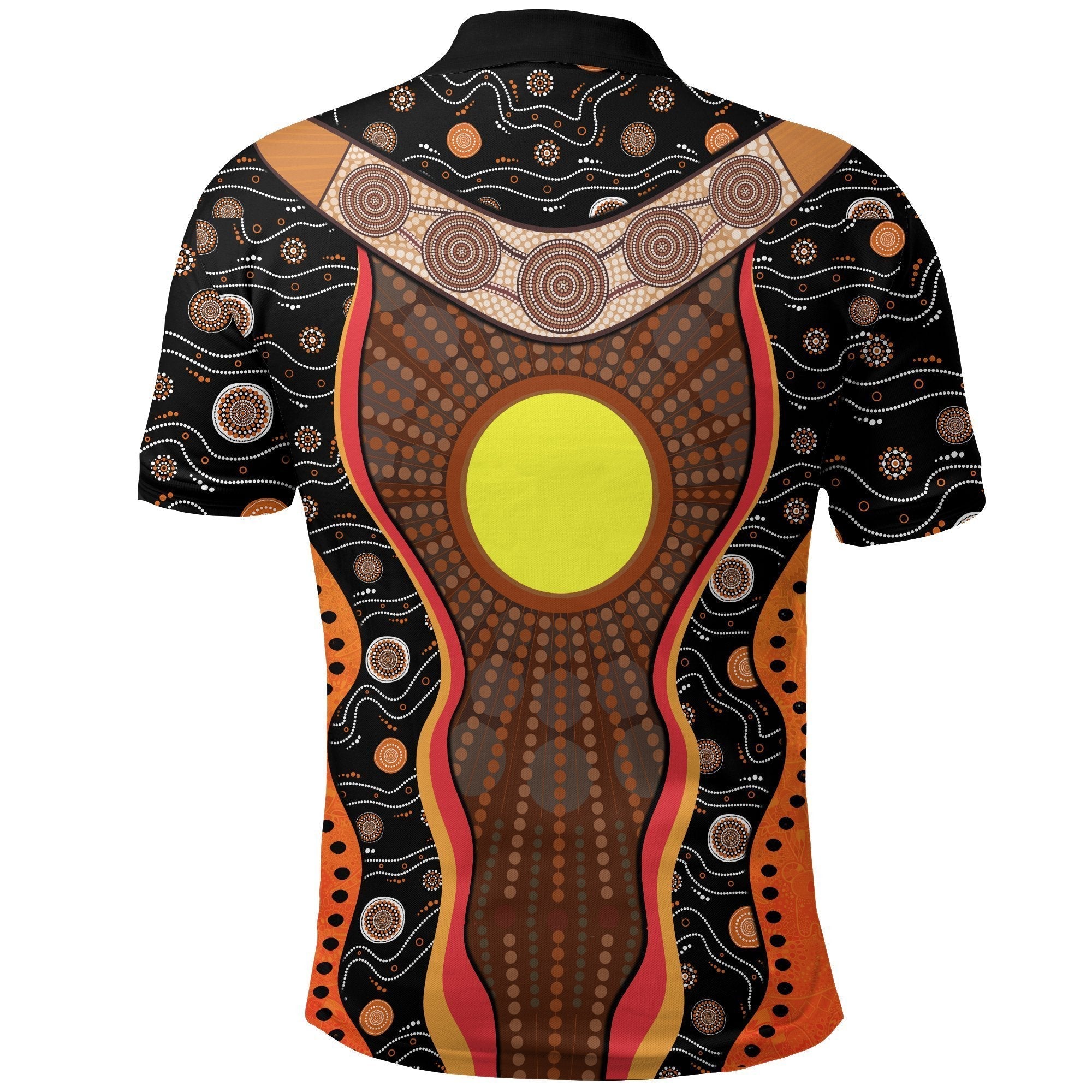 Vibe Hoodie Polo Shirt - Aboriginal Patterns Shirt Boomerang - Unisex - K4 - RLT20 - Vibe Hoodie Shop