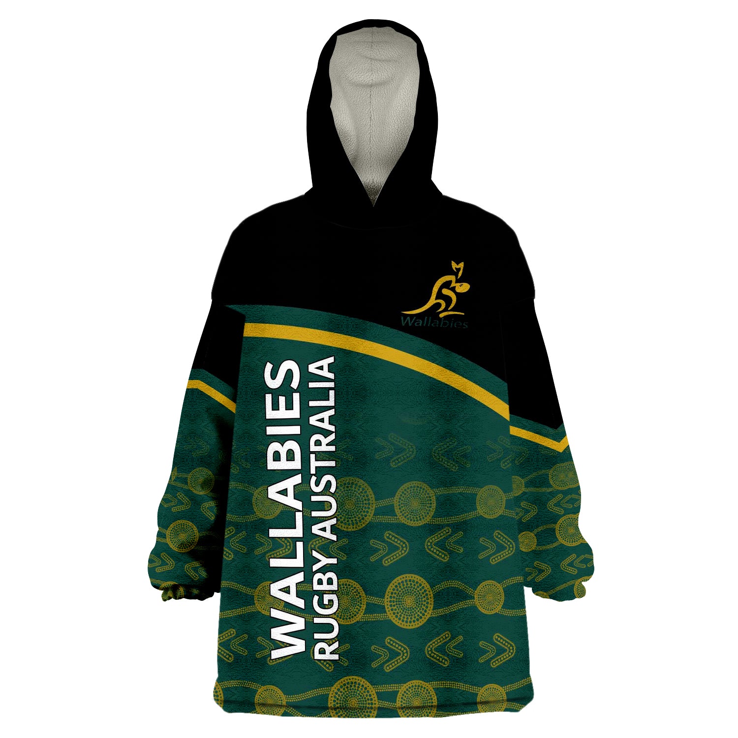 Australia Rugby Curve Style Wearable Blanket Hoodie - Vibe Hoodie Shop