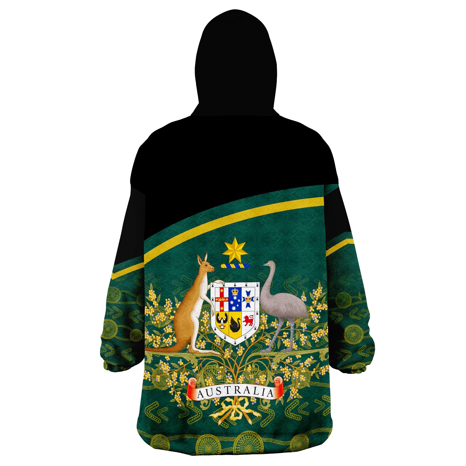 Australia Rugby Curve Style Wearable Blanket Hoodie - Vibe Hoodie Shop