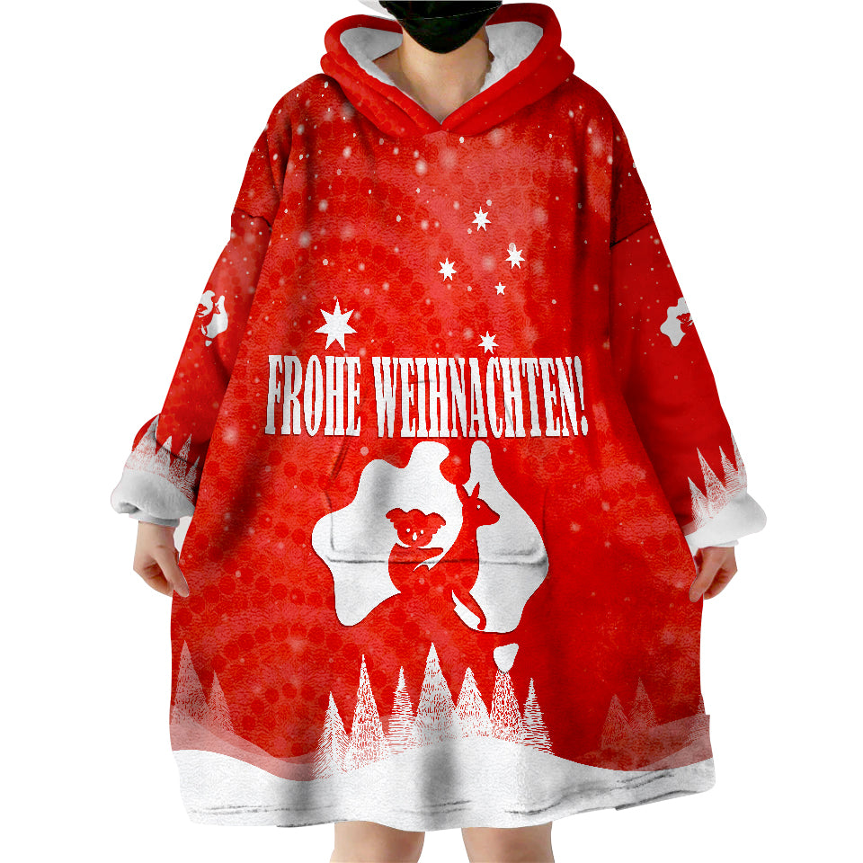 Australia Yulefest Australian Xmas Tree Snow Wearable Blanket Hoodie - Vibe Hoodie Shop